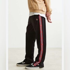 Fila Rip Away Urban outfitters Men’s Sweatpants Black Buttons On The Side Sz S‎